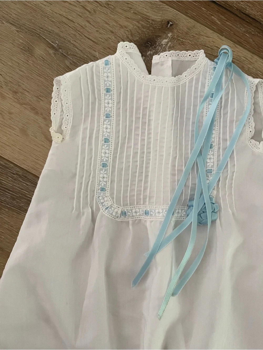 Vintage White Baby Dress & Outfit Set - Sailor Top, Bonnet, Pink Detail